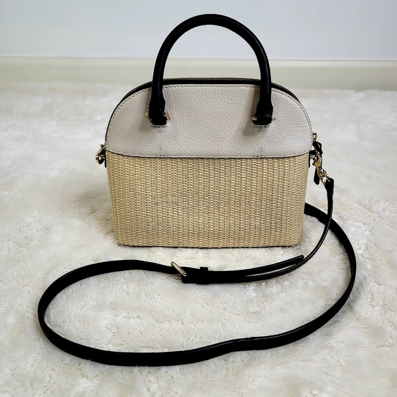 KATE SPADE Shoulder/Handbag Straw/Leather Combi - Picture 3 of 16